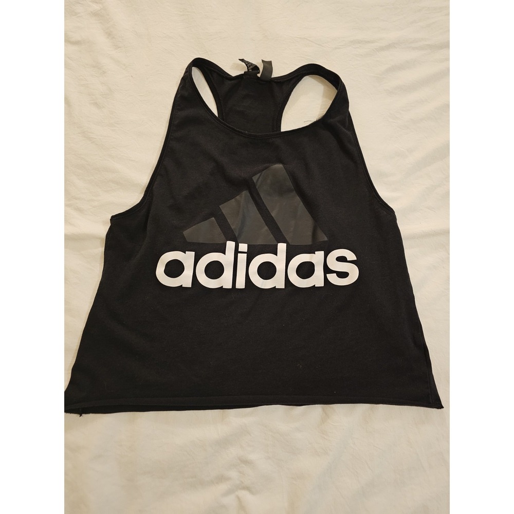 Adidas Womens Black Racerback Tank‎ Top Logo Activewear Size Small